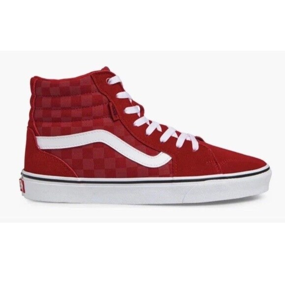 VANS Skate Shoes Filmore High-Top Red Checkerboard Youth 7=men 7=womans 8.5 main image 10